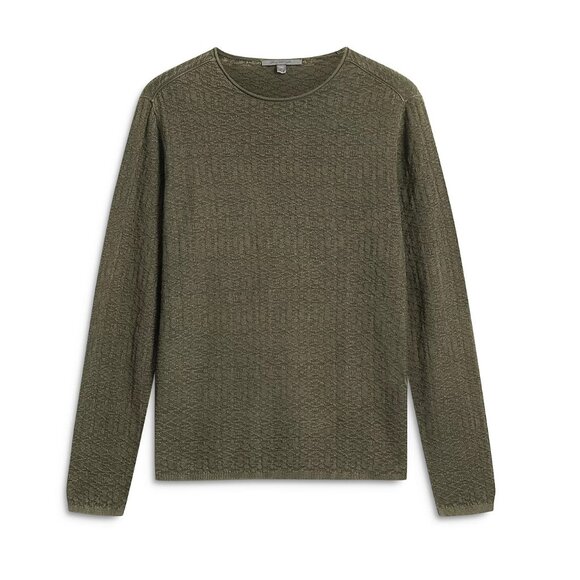 John Varvatos Collection Men's Long Sleeve Riley Textured Crew Sweater Teakwood - Picture 5 of 7